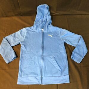 Blue Puma Full Zip Hoodie Sweatshirt Jacket Youth Size 7